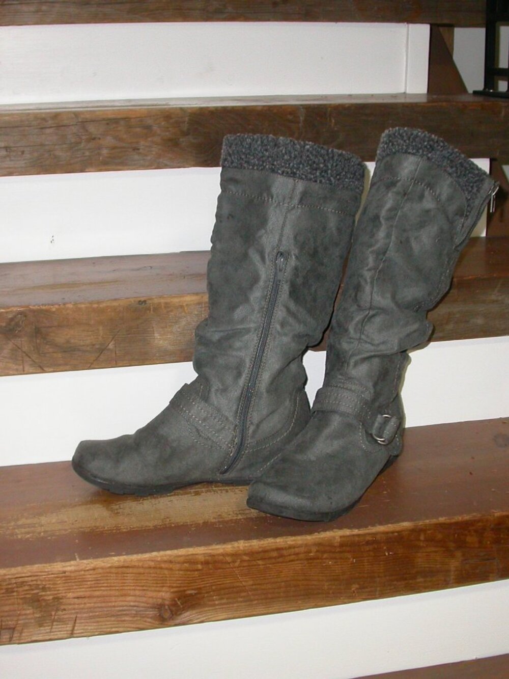 Grey Suede Boots
